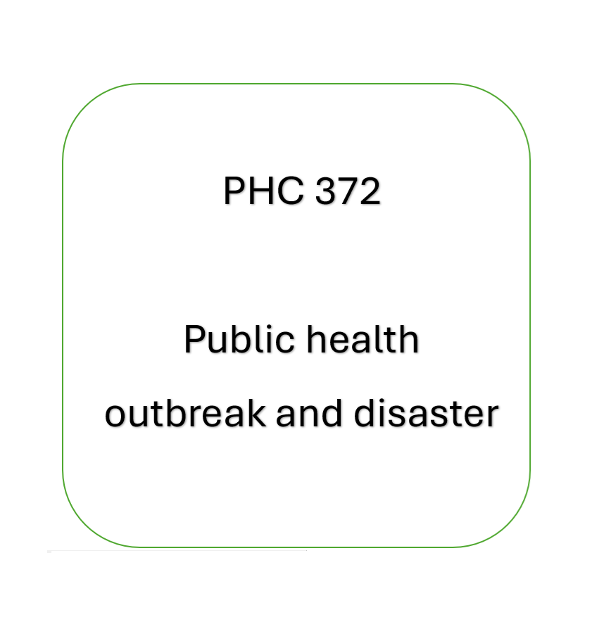 1- PHC 372 - Public health outbreak and disaster